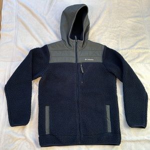 Columbia jacket with hood and fleece exterior